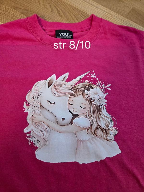 T-skjorte, rosa 8/10 år